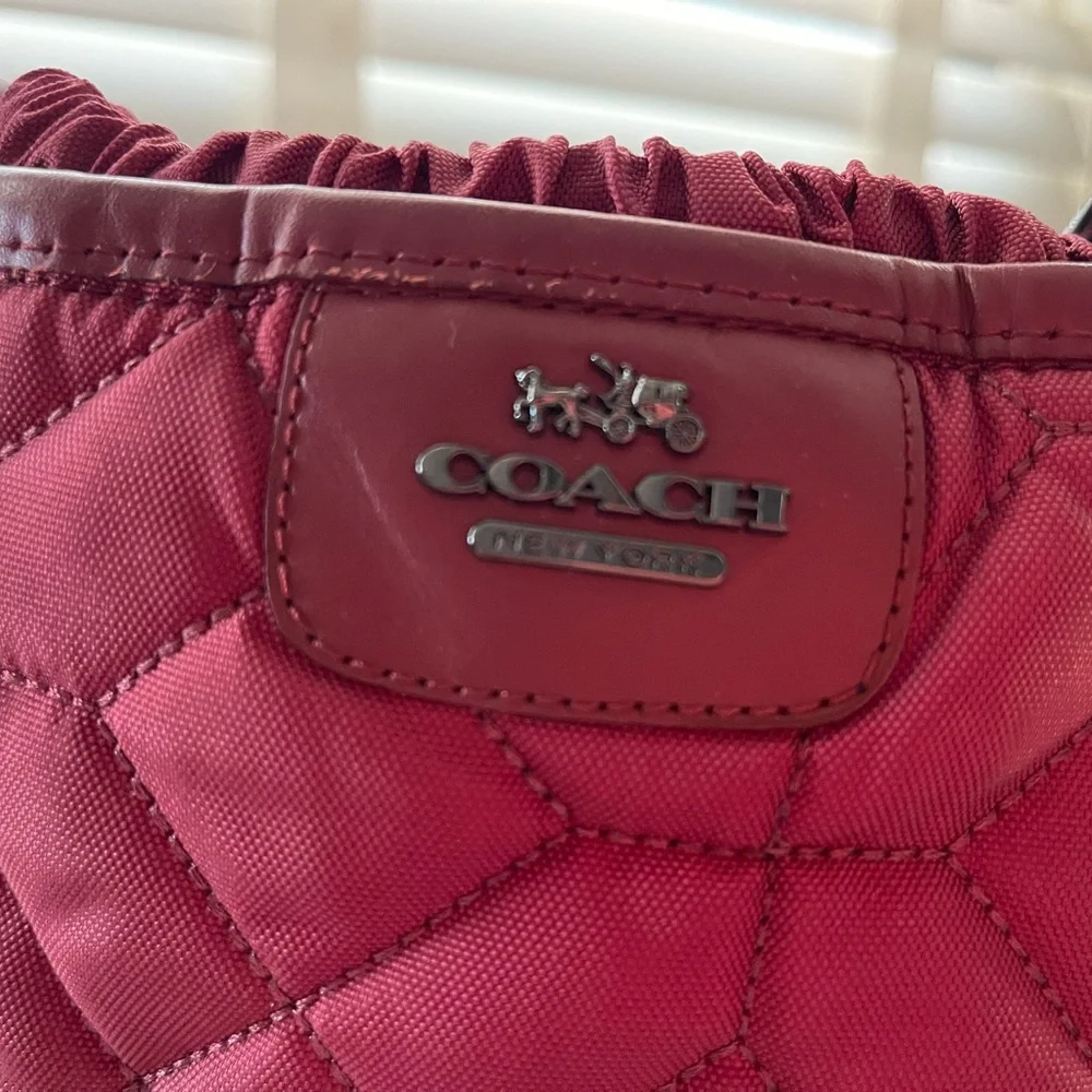 COACH Quilted “Sparrow” red boots size 7
